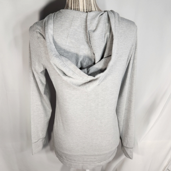 Danskin Now Grey & White Long Sleeve Activewear Hoodie Size Small (4-6) - Picture 5 of 7